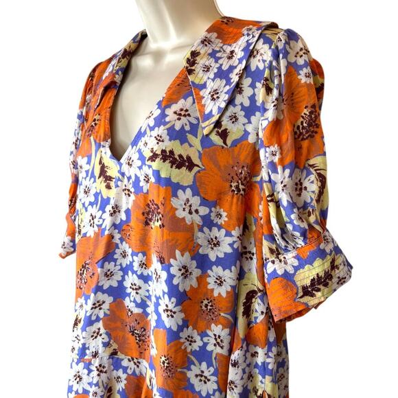 FP Sugar Crush Floral Mini Dress in Lavender & White & Orange Floral Print Small - Picture 8 of 16